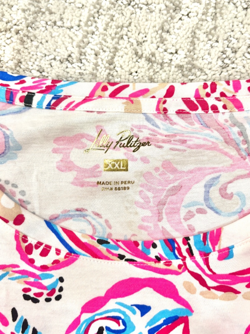 Lilly Pulitzer Marlowe XXL Pink Blue Floral T-Shirt Dress - Picture 2 of 4